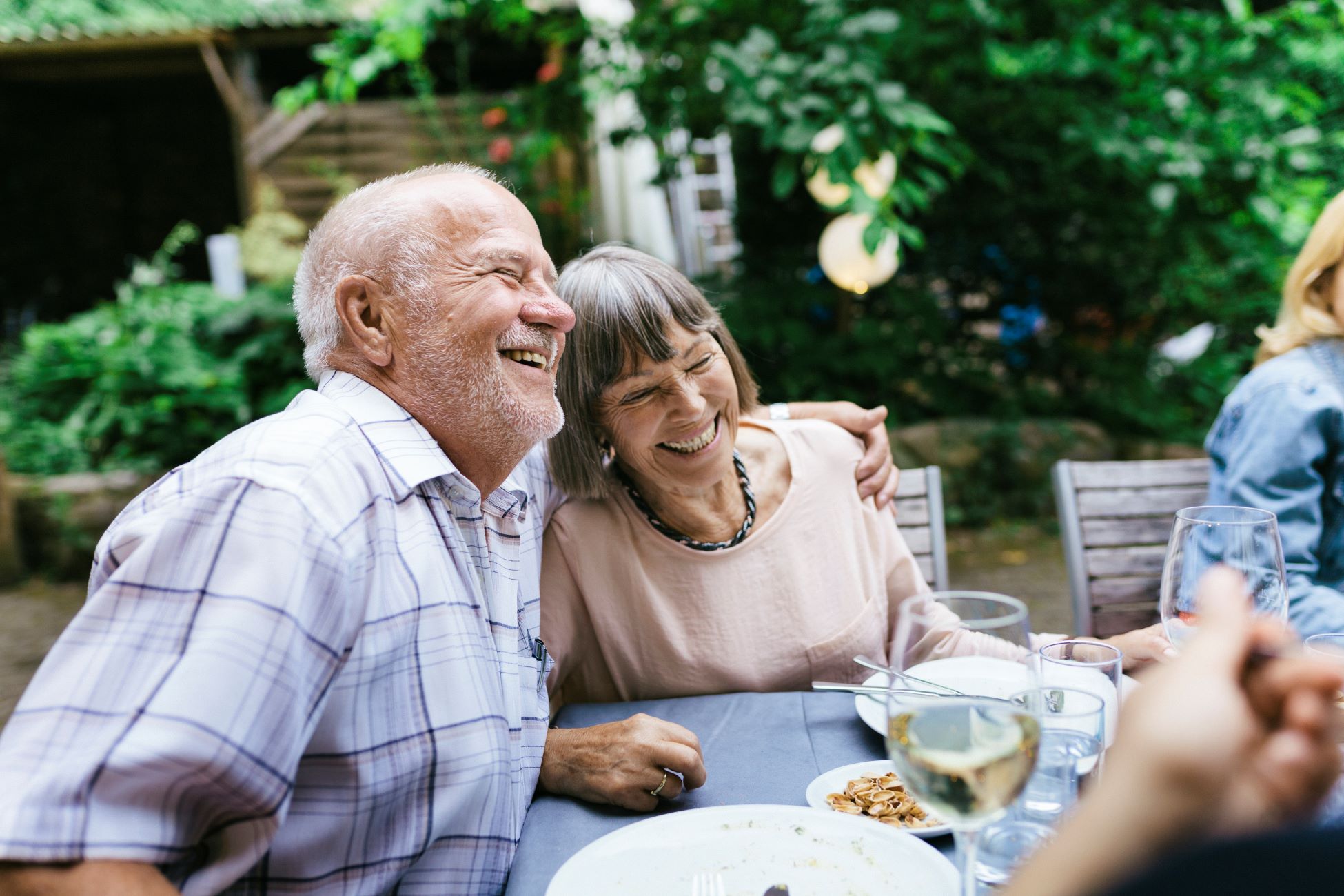 Older couple laughing together