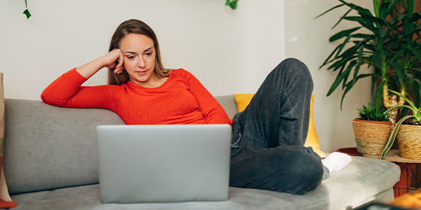 Consumer on laptop