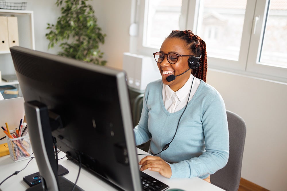 Call Center Female Working