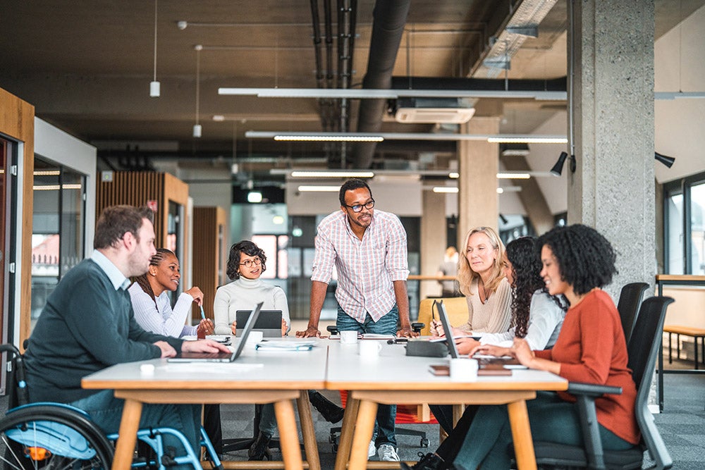 Marketing Team discussing over a table