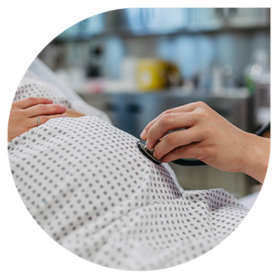 OBGYN listening to babies heartbeat