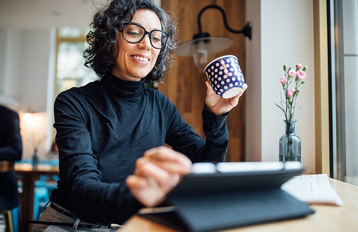 Woman on a tablet