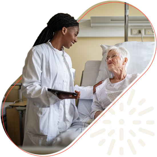 Nurse speaking with a patient