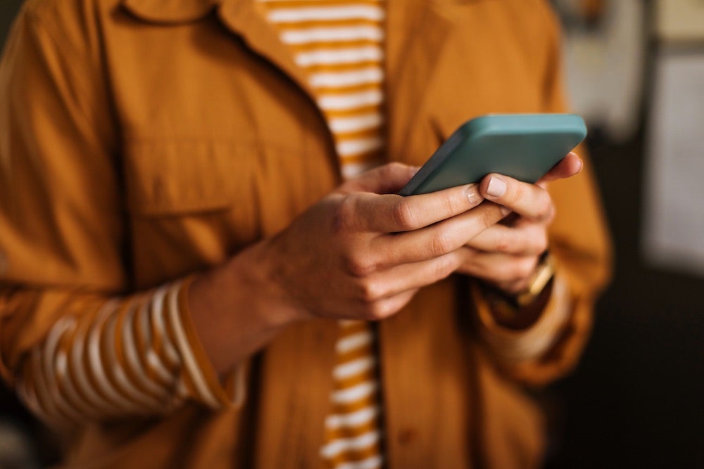 Close up of a person on a phone