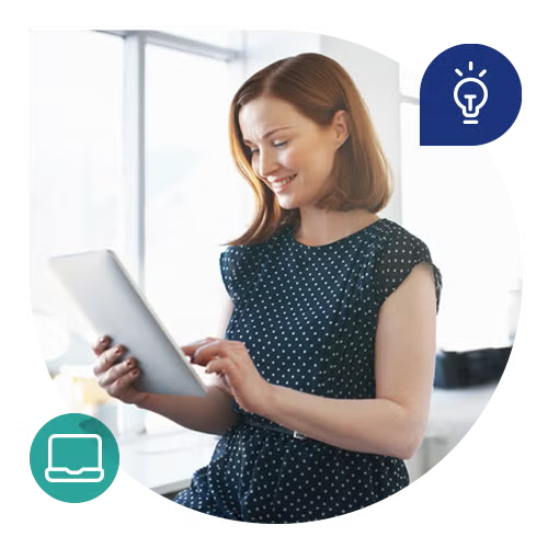 lady looking at ipad