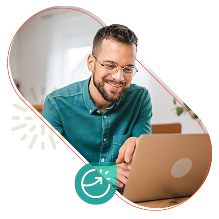 Man looking at computer