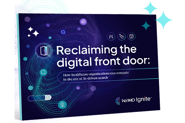 Digital report cover with abstract blue and purple design.