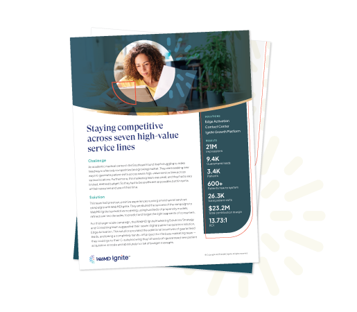 PDF with a smiling person, text, and decorative elements.