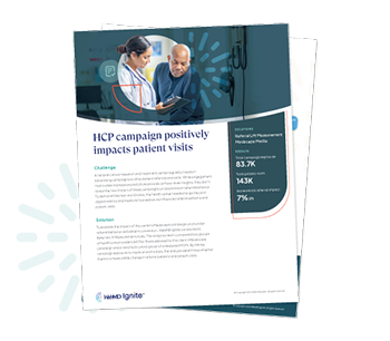 A flyer with healthcare professionals and graphs.