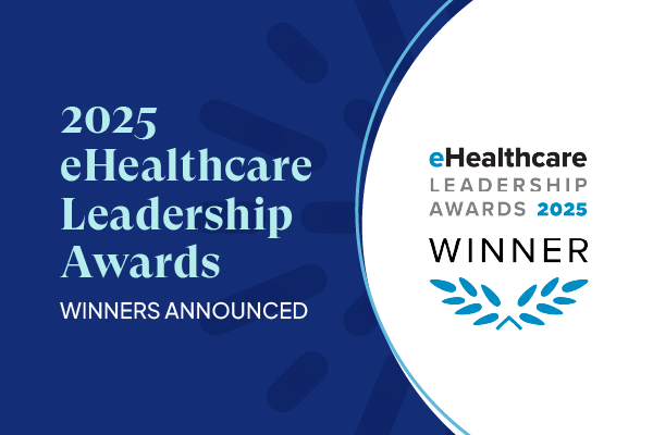 eHealthcare Leadership Awards 2025 winner announcement graphic.
