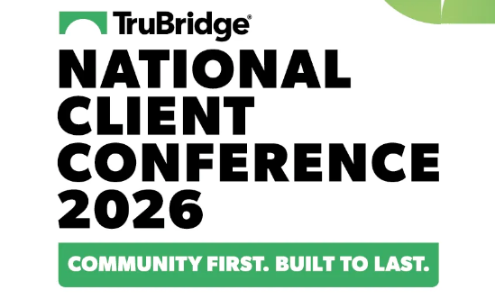 TruBridge logo, National Client Conference 2026 banner.