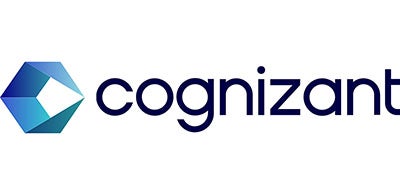 Cognizant logo with geometric blue emblem.