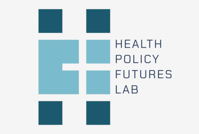 Health Policy Futures Lab logo with blue and teal geographic shapes.