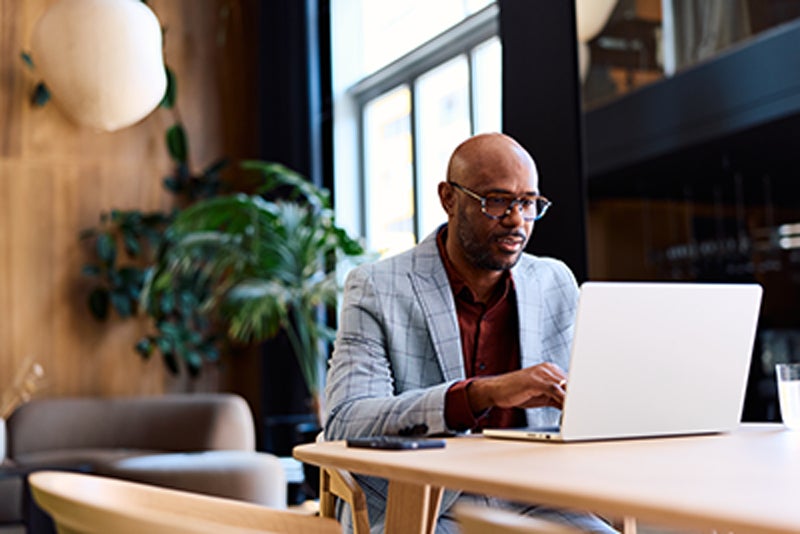 Man on computer 