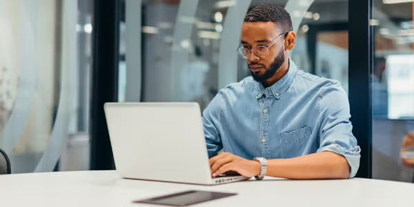 Man working on computer 