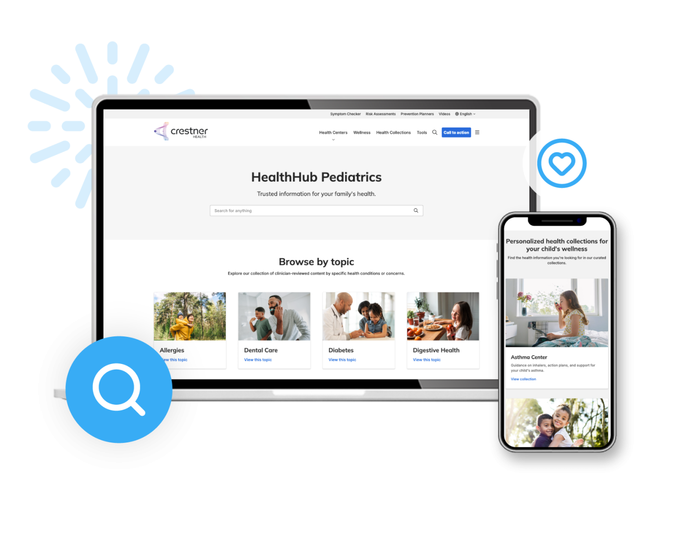 website view of healthhub page