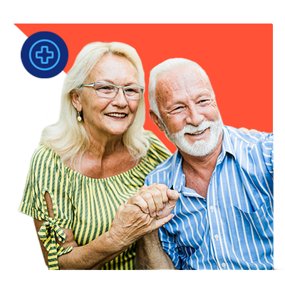Old couple smiling
