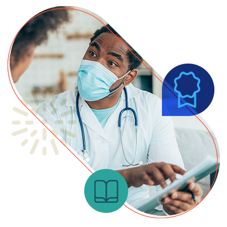 Doctor talking with patient