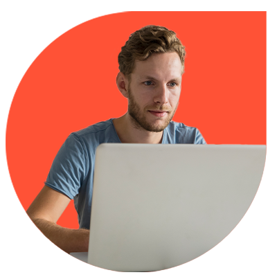 Male Patient on laptop