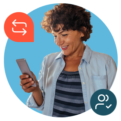 Woman reading smartphone
