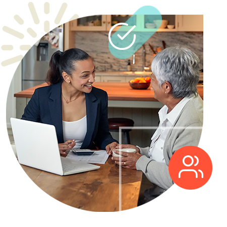Woman meeting with insurance consultant