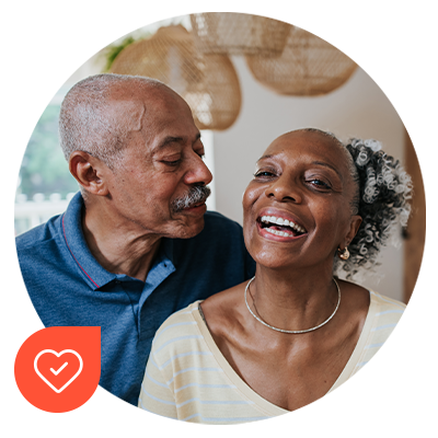 Two older couple smiling