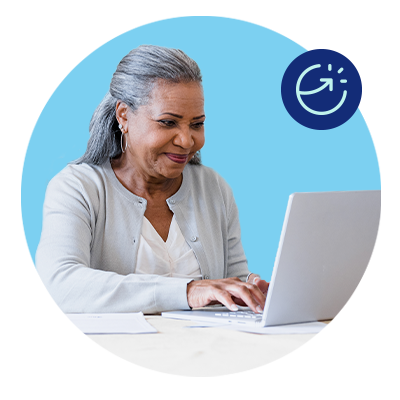 Older lady on laptop