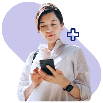 Young female looking at phone