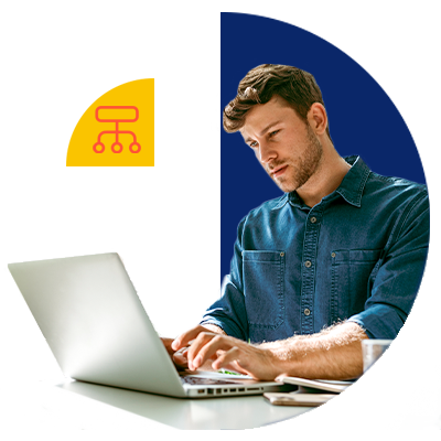 Man on laptop working