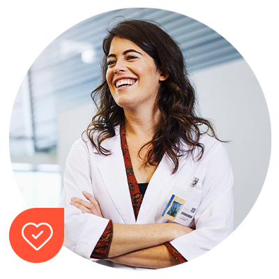 Clinician smiling