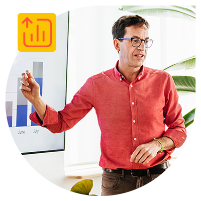 Man presenting data