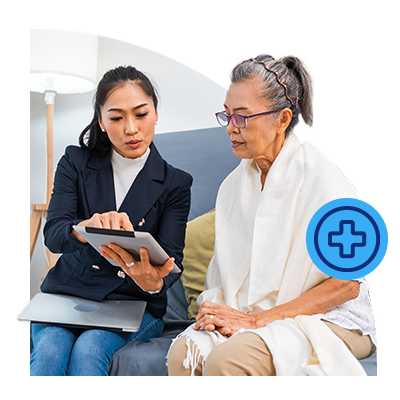Lady helping patient