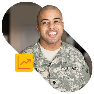 Active military man smiling at camera